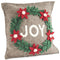 Hand Felted Wool Christmas Pillow - JOY Wreath Natural Gray - 20" Arcadia Home